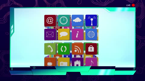 Digital Interface Icons on Modern UI Screen