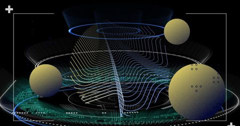 Futuristic Digital Art with Spheres and Abstract Shapes - Download Free Stock Images Pikwizard.com