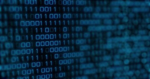 Glowing Blue Binary Code on Digital Screen Cyber Background - Download Free Stock Images Pikwizard.com