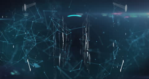 Futuristic Network Connections and Data Flow Animation