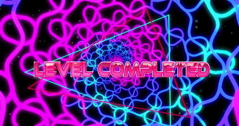 Colorful Retro Level Completed Animation