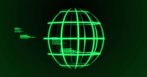 Digital World Network with Data Processing in Green - Download Free Stock Images Pikwizard.com