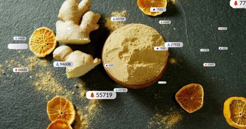 Ginger Powder Colony with Dried Citrus and Creative Notifications