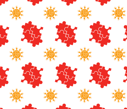 seamless red puzzle and orange globe pattern on transparent background - Download Free Stock Videos Pikwizard.com