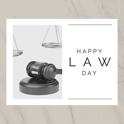 law day celebration card with gavel and scales - Download Free Stock Templates Pikwizard.com