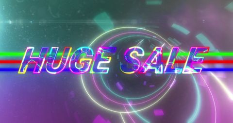 Vibrant Digital Art with Huge Sale Text in Tunnel - Download Free Stock Images Pikwizard.com