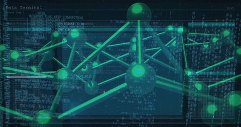 Futuristic 3D Network Visualization with Glowing Nodes