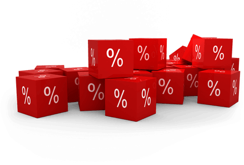 red transparent blocks displaying percent sign floating - Download Free Stock Videos Pikwizard.com