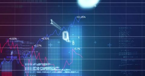 Financial Growth Digital Graph with Stats Overlay - Download Free Stock Images Pikwizard.com