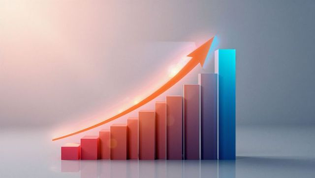 3D Bar Chart Illustrating Rapid Business Growth
