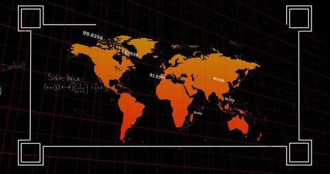 Digital Data Processing on World Map with Global Connections - Download Free Stock Images Pikwizard.com