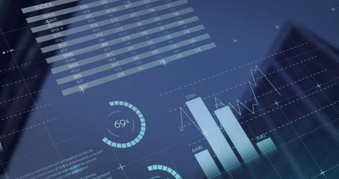 Digital Interface Displaying Financial Data and Graphs - Download Free Stock Images Pikwizard.com