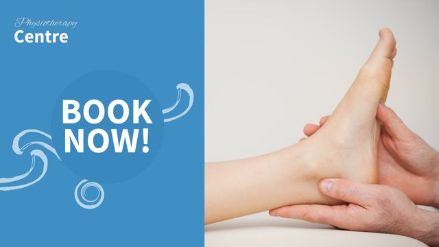Hands gently massaging a foot, highlighting the importance of physiotherapy services for relief and care. This image can be used to promote physical therapy clinics, advertisements for healthcare services, and wellness programs focused on rehabilitation and pain management.