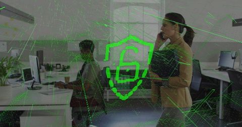 Data Security Concept with Businesswoman in Modern Office - Download Free Stock Images Pikwizard.com