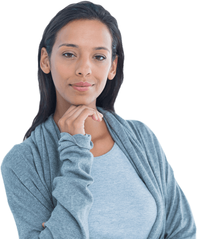 Confident Biracial Woman Transparent Background Lifestyle