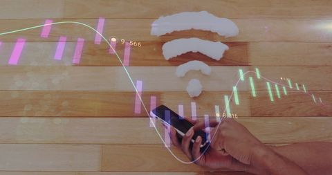 Financial Data Processing with Smartphone and WiFi Access - Download Free Stock Images Pikwizard.com