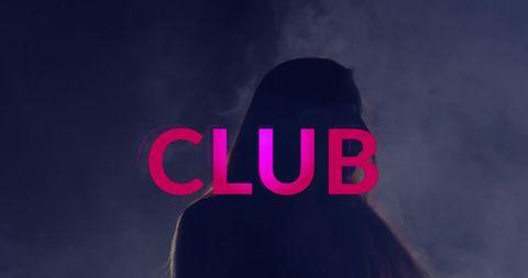 Silhouette of Woman Dancing in Club with Neon Text Overlay - Download Free Stock Images Pikwizard.com