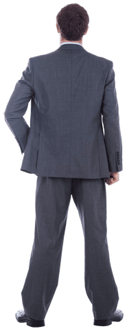 Transparent Businessman Standing with Hand on Hip in Suit - Download Free Stock Videos Pikwizard.com