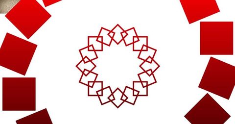 Abstract Red Geometric Pattern on White Background