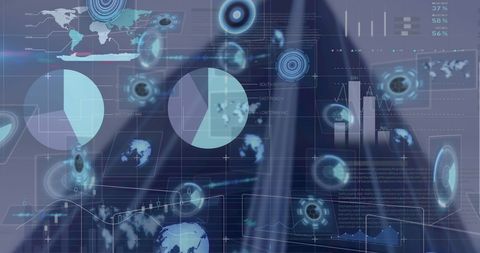 futuristic digital interface showing global data analysis - Download Free Stock Images Pikwizard.com