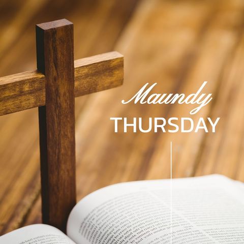 Maundy Thursday Cross and Open Bible Concept