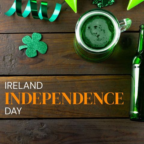 ireland independence day celebration with shamrock and green beer - Download Free Stock Templates Pikwizard.com