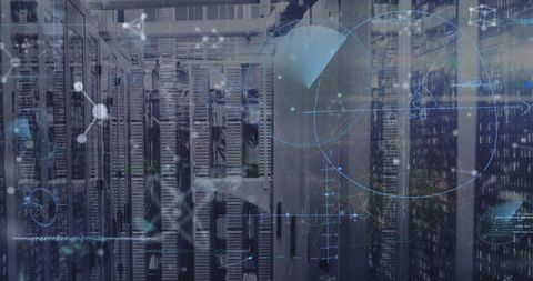 Futuristic Technology Overlays with Data Center Sophistication - Download Free Stock Images Pikwizard.com