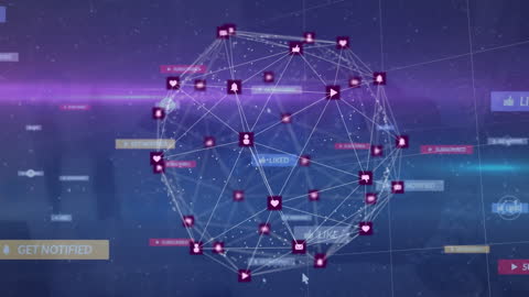 Digital Network of Social Media Connections and Notifications