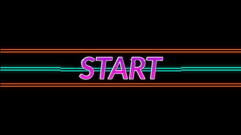 Retro Neon Start Screen with Moving Lines