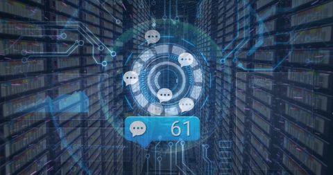 digital conversational interface with data processing background - Download Free Stock Images Pikwizard.com