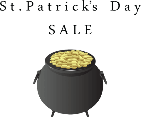 St. Patrick's Day Sale with Gold Coins Illustration on Transparent Background
