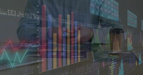 Financial analyst examining stock data on smartphone