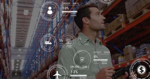 Warehouse Supervisor Using Digital Inventory Management - Download Free Stock Images Pikwizard.com