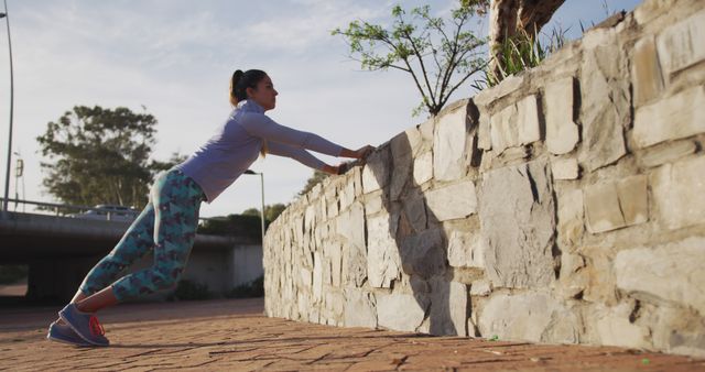 Woman Exercising Outdoors with Morning Sunlight - Download Free Stock Images Pikwizard.com