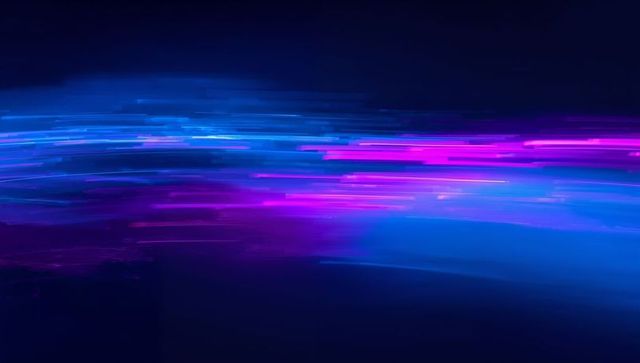 Cyan magenta neon streaks sweeping dark void, conveying futuristic digital motion
