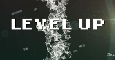 Level Up Text Against Digital Data Processing Background - Download Free Stock Images Pikwizard.com