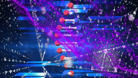 Futuristic DNA Strand with Data Processing Elements