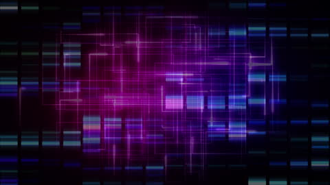 Abstract Digital Network with Glowing Grids