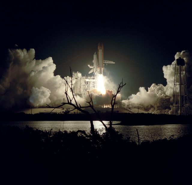 On November 22, 1989, at 7:23:30pm (EST), five astronauts were launched into space aboard the Space Shuttle Orbiter Discovery for the 5th Department of Defense (DOD) mission, STS-33. Crew members included Frederick D. Gregory, commander; John E. Blaha, pilot; and mission specialists Kathryn C. Thornton, Manley L. (Sonny) Carter, and F. Story Musgrave.