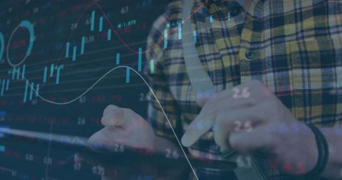 Focus on Digital Analysis with Tablet and Data Graph Overlay