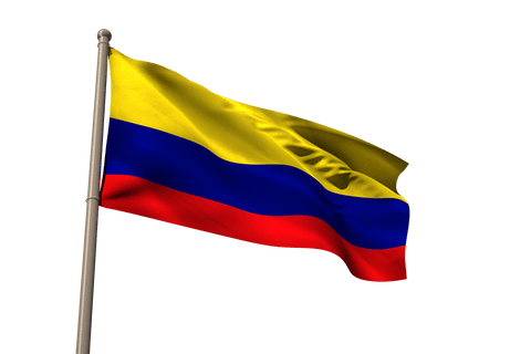 colombia national flag waving on pole isolated on transparent background - Download Free Stock Videos Pikwizard.com