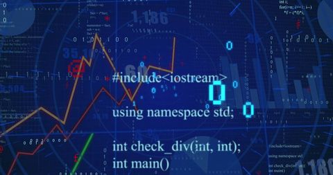 Financial Data Intersecting with Code Over Dynamic Stock Market Visuals - Download Free Stock Images Pikwizard.com