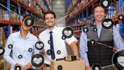 Warehouse Team Supervisors Discussing Logistics Technology