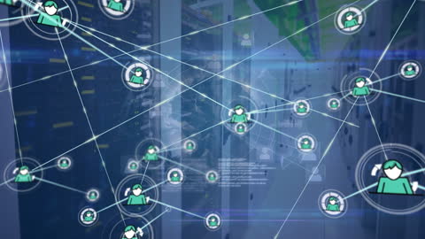 Digital People Icons Networking in Data Center Environment