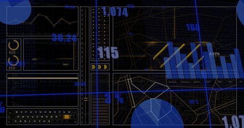 Digital Interface with Data Processing Diagrams and Graphs - Download Free Stock Images Pikwizard.com