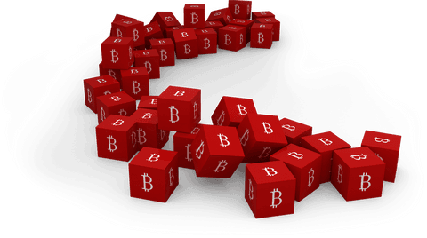 Red Transparent Cubes with Bitcoin Symbol Arranged in Spiral - Download Free Stock Videos Pikwizard.com