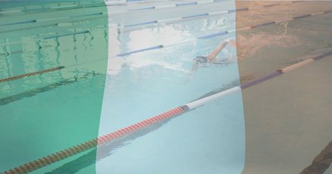 Female Swimmer with Superimposed Irish Flag in Pool - Download Free Stock Images Pikwizard.com