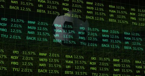Stock Market Over Digital Football Background