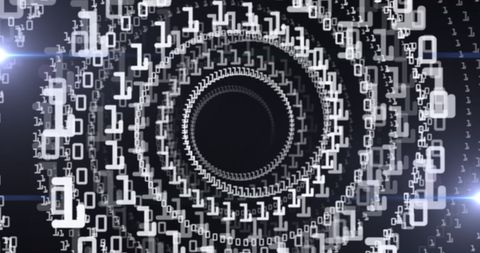 Futuristic Digital Interface with Spiral Binary Code - Download Free Stock Images Pikwizard.com