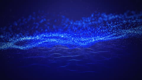 Dynamic Blue Particle Waveform Animation